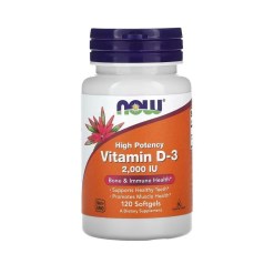 NOW Foods Vitamin D-3, 2000 IU - 120 softgels