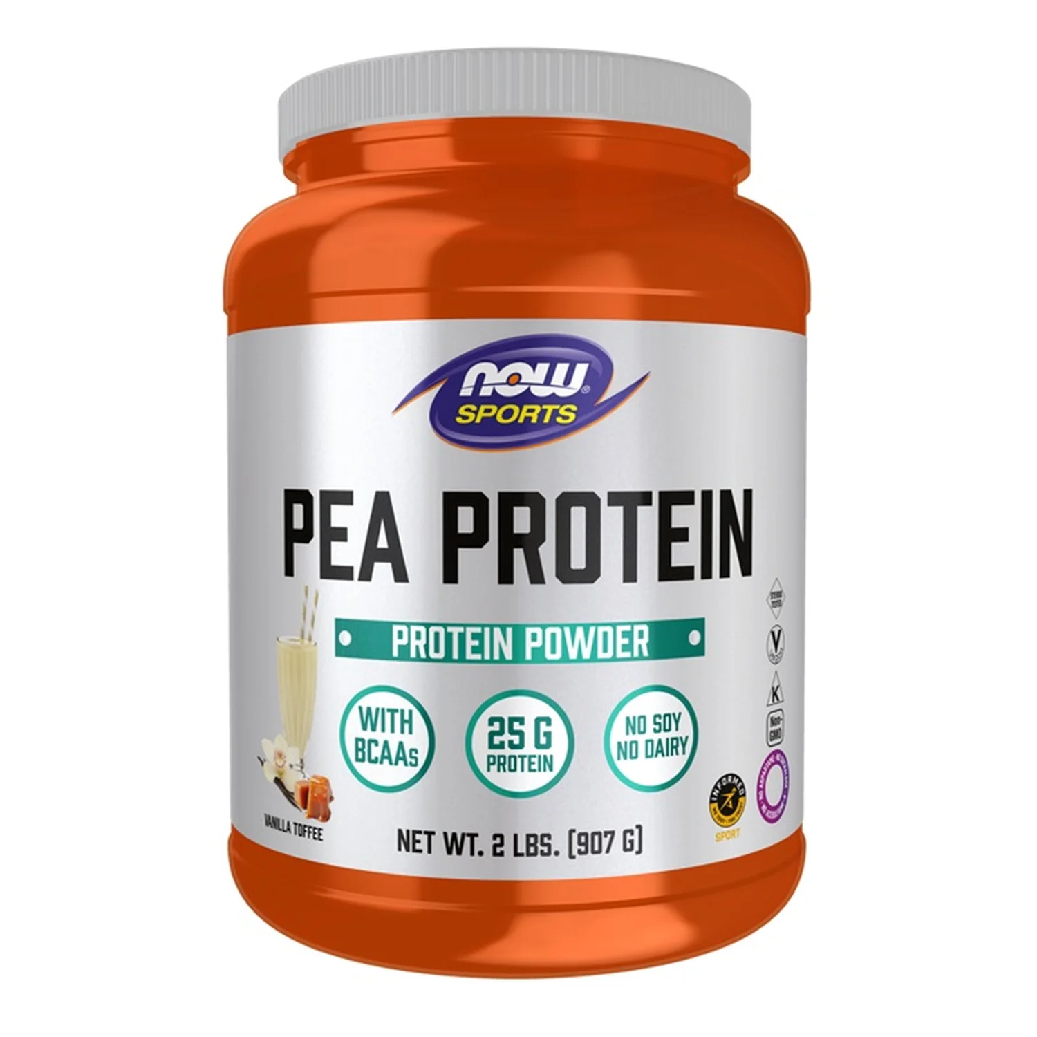 NOW Foods Pea Protein, Vanilla Toffee - 907 grams