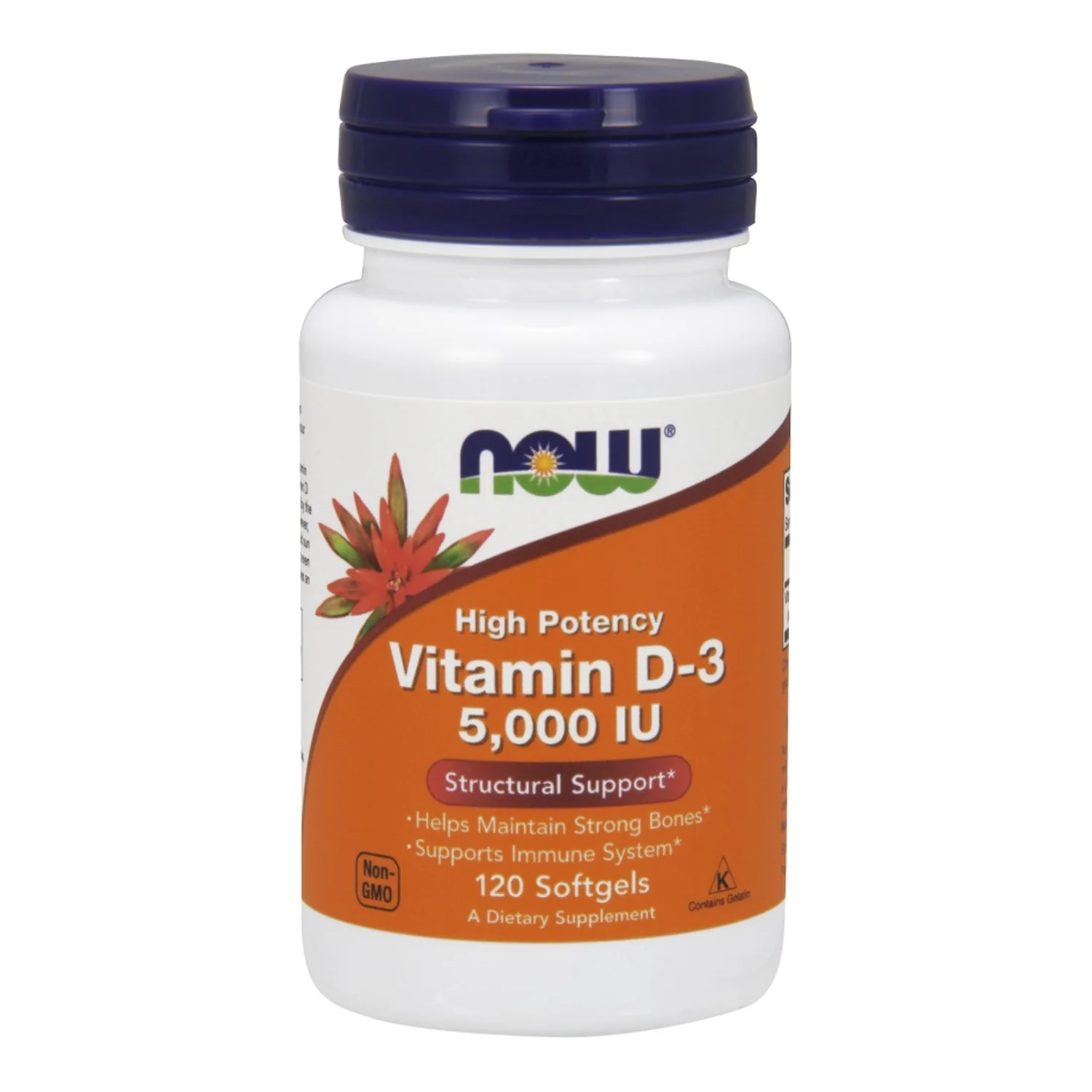 NOW Foods Vitamin D-3, 5000 IU - 120 softgels