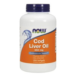 NOW Foods Cod Liver Oil, 650mg - 250 softgels