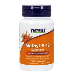 NOW Foods Methyl B-12 with Folic Acid, 5000mcg - 120 lozenges