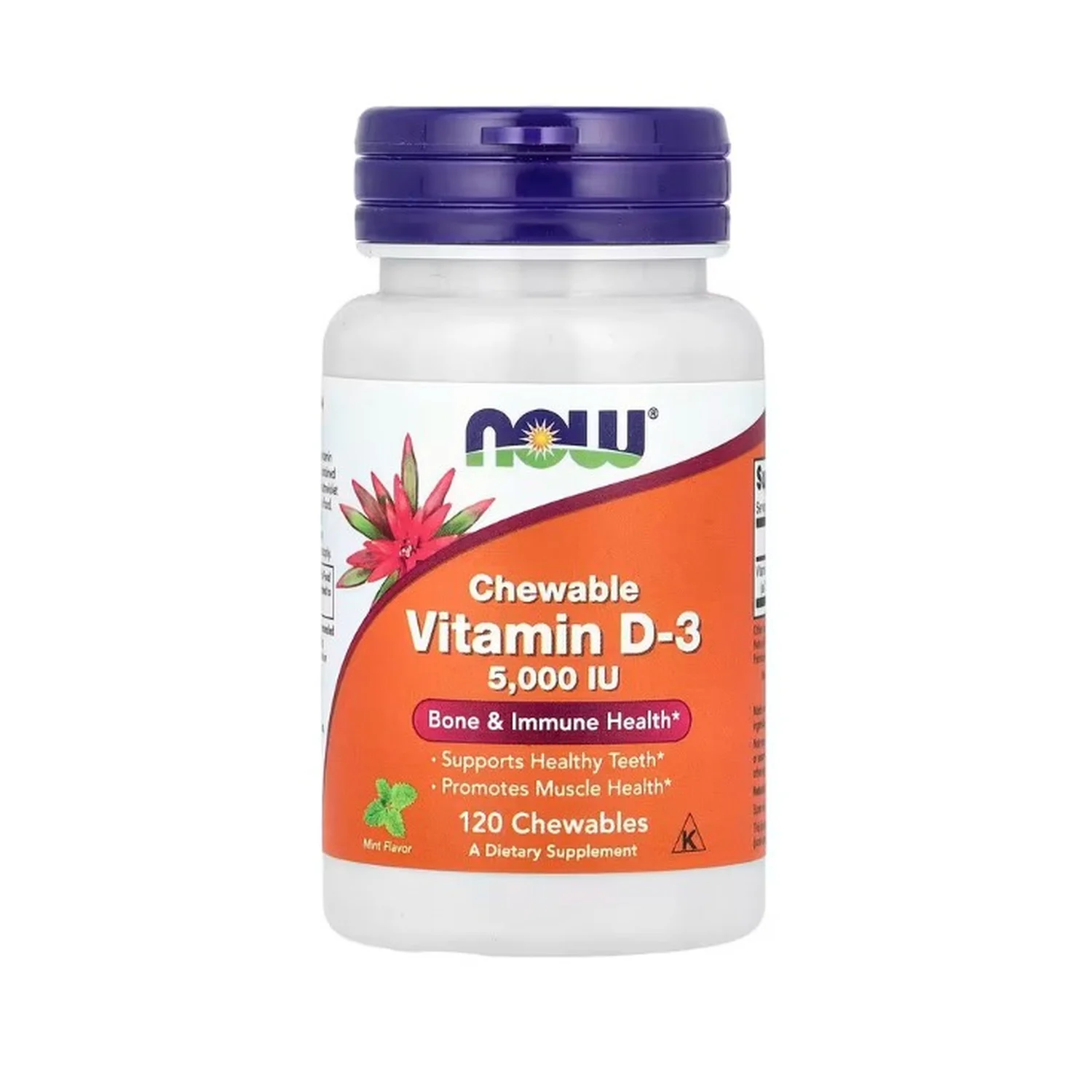 NOW Foods Vitamin D-3, 5000 IU (Chewable) - 120 chewables