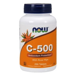 NOW Foods Vitamin C-500 with Rose Hips - 250 tablets