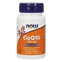 NOW Foods CoQ10 with Hawthorn Berry, 100mg - 30 vcaps
