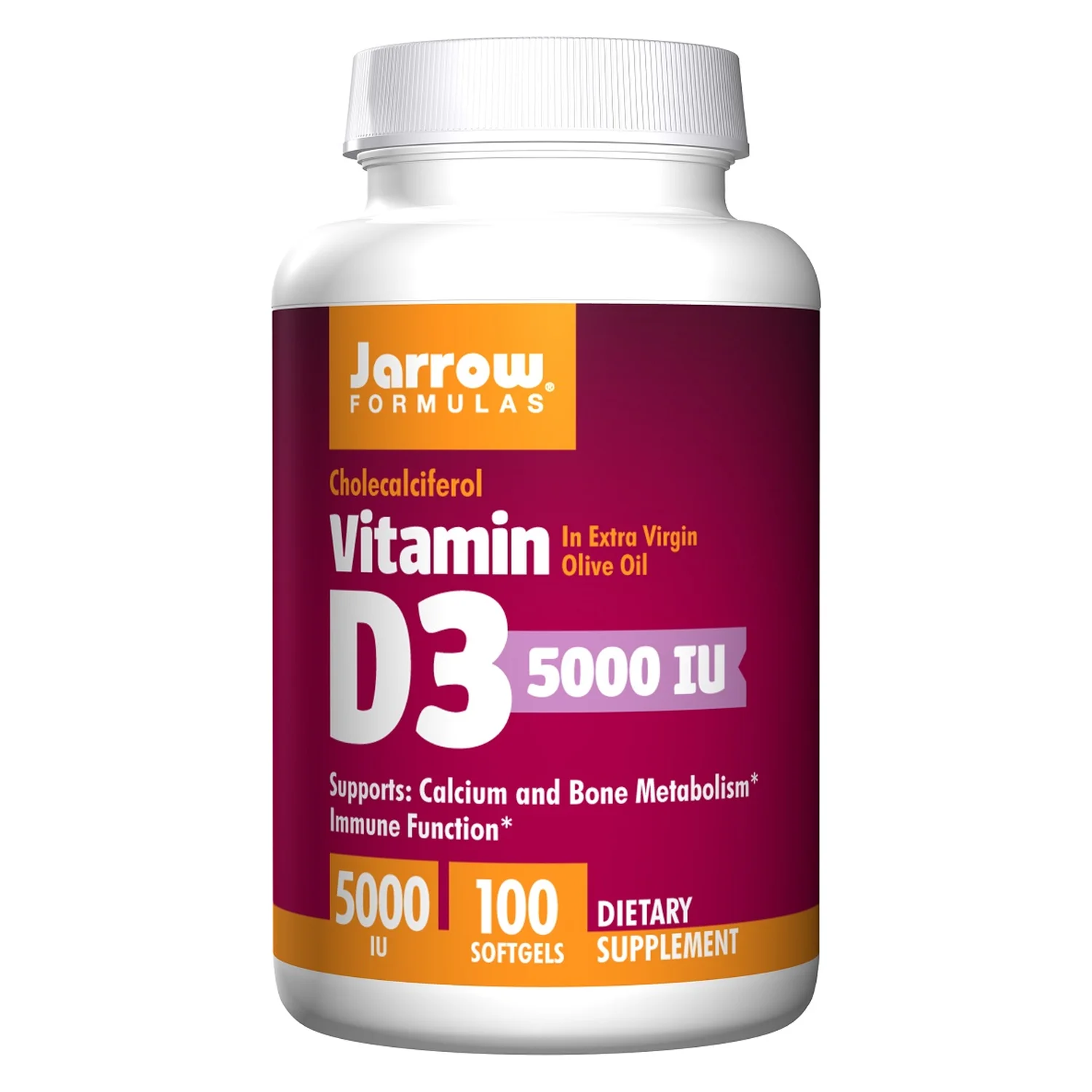 Jarrow Formulas Vitamin D3, 5000 IU - 100 softgels