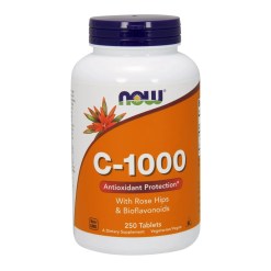 NOW Foods Vitamin C-1000 with Rose Hips & Bioflavonoids - 250 tablets