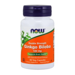 NOW Foods Ginkgo Biloba Double Strength, 120mg - 50 vcaps