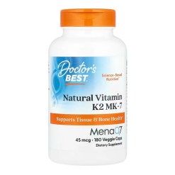 Natural Vitamin K2 MK7 with MenaQ7, 45mcg - 180 vcaps