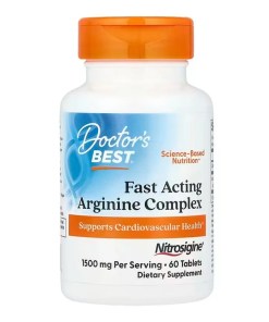 Fast Acting Arginine Complex with Nitrosigine, 750mg - 60 tablets