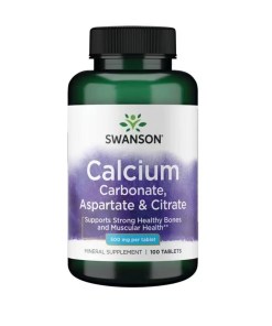 Calcium Carbonate, Aspartate & Citrate, 500mg - 100 tablets