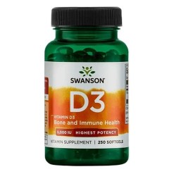 Swanson Vitamin D-3, 5000 IU - 250 softgels