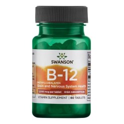 Swanson Vitamin B-12 Methylcobalamin, 5000mcg High Absorption - 60 tablets
