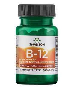Vitamin B-12 Methylcobalamin, 5000mcg High Absorption - 60 tablets