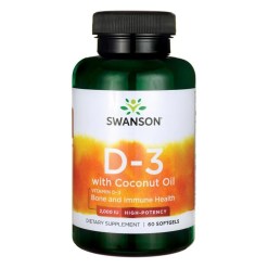 Vitamin D-3 with Coconut Oil, 2000 IU - 60 softgels