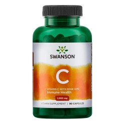 Swanson Vitamin C with Rose Hips Extract, 1000mg - 90 caps