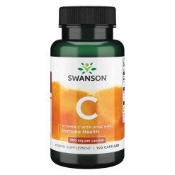 Swanson Vitamin C with Rose Hips Extract, 500mg - 100 caps