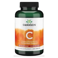 Swanson Vitamin C with Rose Hips - Timed-Release, 500mg - 250 tablets