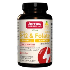 Jarrow Formulas Methyl B-12 & Methyl Folate, Lemon - 100 chewable tabs