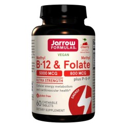 Jarrow Formulas Methyl B-12 & Methyl Folate, Cherry - 60 chewable tabs