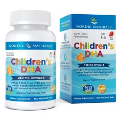Nordic Naturals Children's DHA, 250mg Omega-3 Strawberry - 360 mini softgels