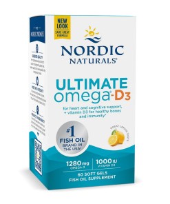 Ultimate Omega-D3 Fish Oil, 1280mg Lemon - 60 softgels