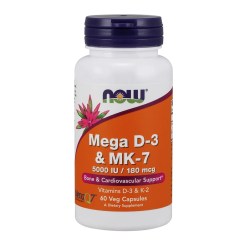NOW Foods Mega D-3 & MK-7 - 60 vcaps