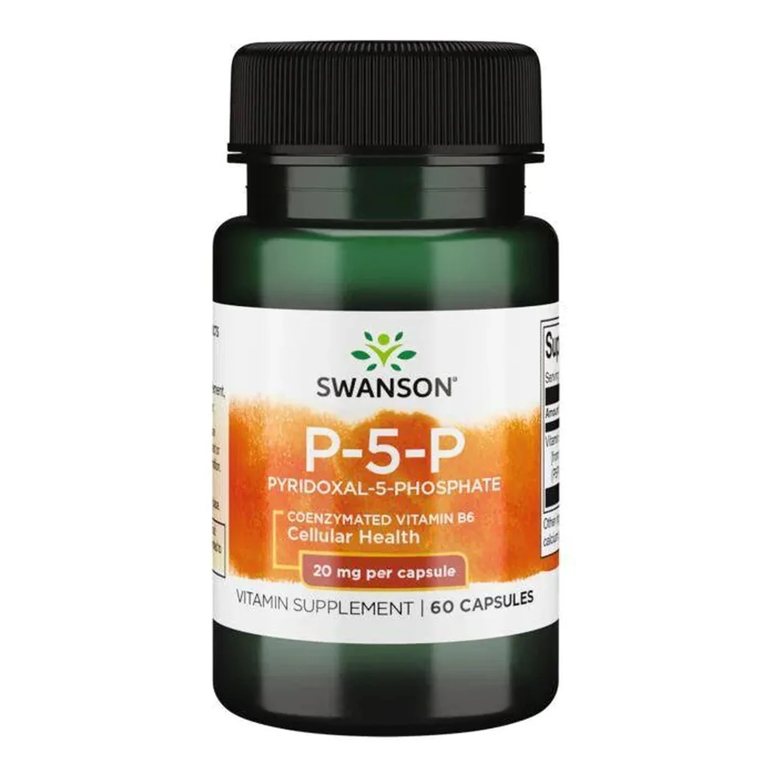 Swanson P-5-P (Pyridoxal-5-Phosphate) Coenzymated Vitamin B6, 20mg - 60 caps