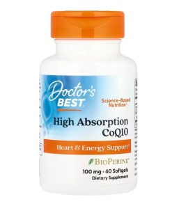 High Absorption CoQ10 with BioPerine, 100mg - 60 softgels