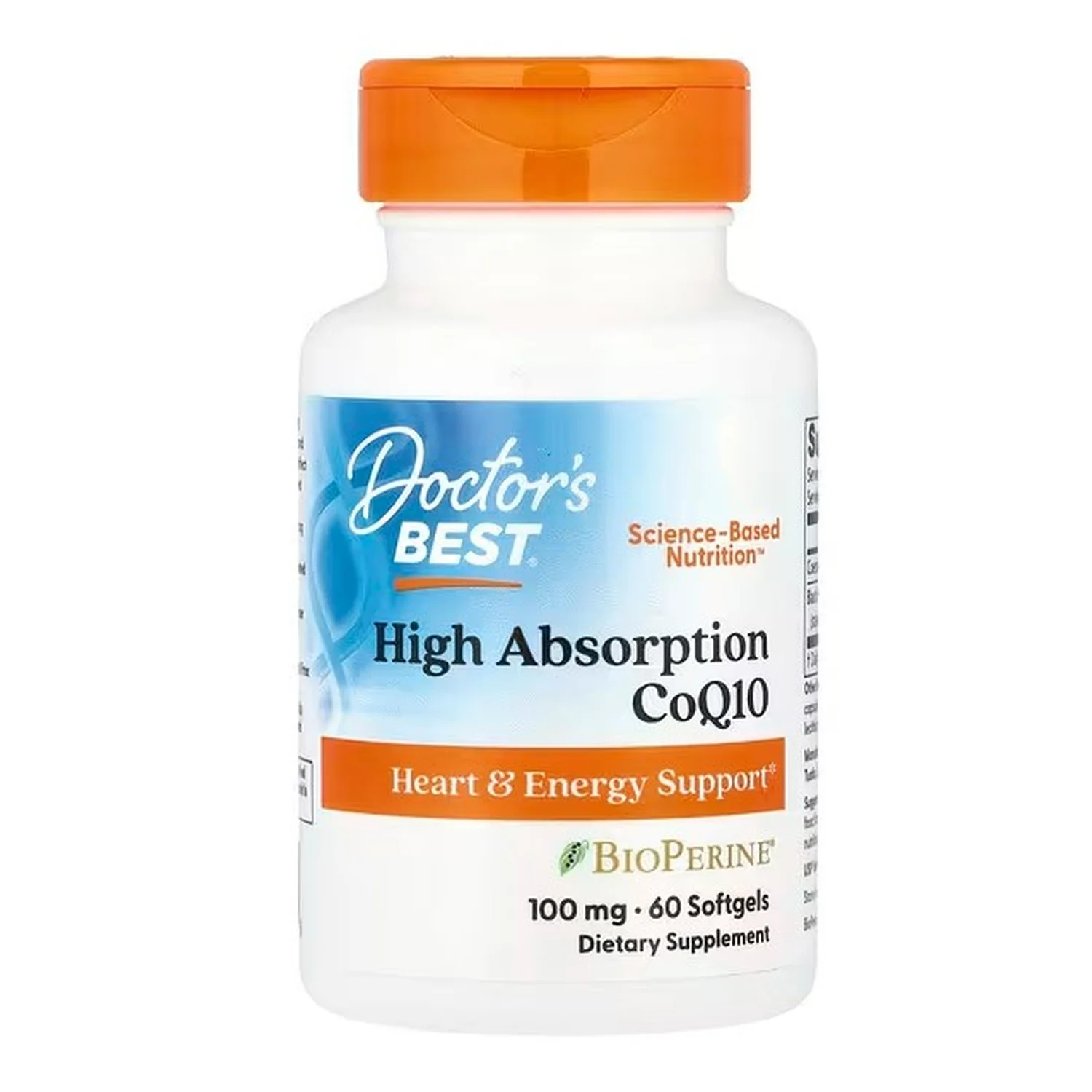 Doctor's Best High Absorption CoQ10 with BioPerine, 100mg - 60 softgels