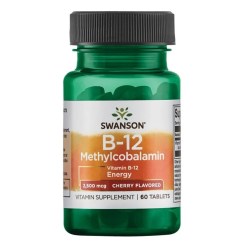 Swanson Vitamin B-12 Methylcobalamin, 2500mcg Cherry - 60 tablets