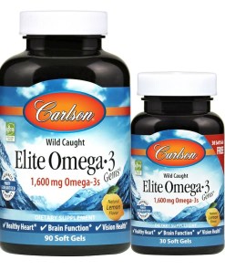 Elite Omega-3 Gems, 1600mg Natural Lemon - 90 + 30 softgels