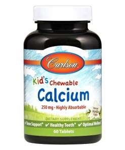 Kid's Chewable Calcium, 250mg Natural Vanilla - 60 tablets