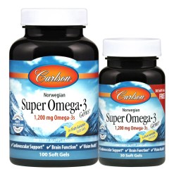 Carlson Labs Norwegian Super Omega-3 Gems, 1200mg - 100 + 30 softgels