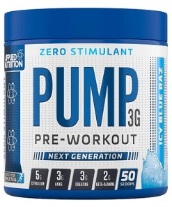 Pump 3G Pre-Workout (Zero Stimulant), Icy Blue Raz (EAN 634158794353) - 375 grams