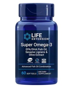 Super Omega-3 EPA/DHA with Sesame Lignans & Olive Extract - 60 softgels