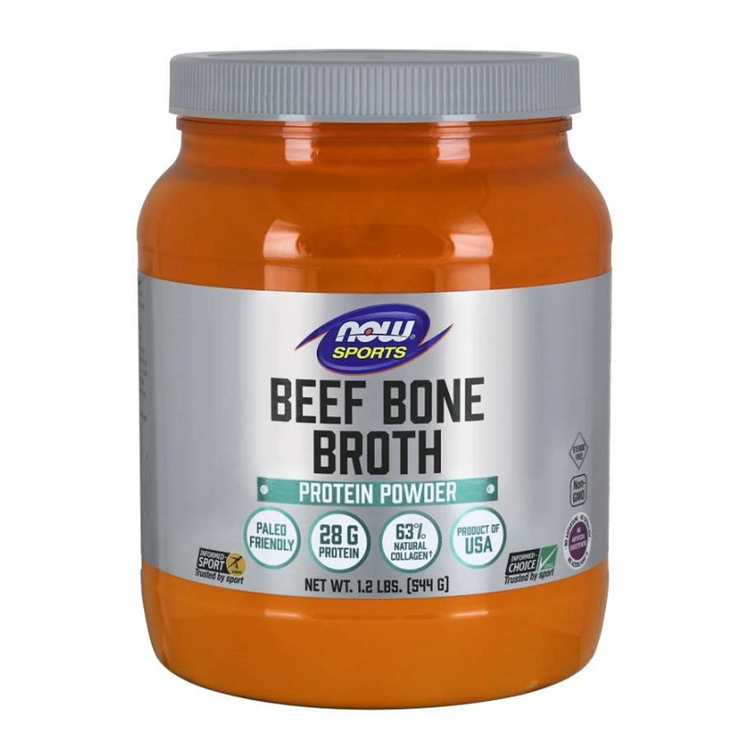 NOW Foods Bone Broth, Beef Powder - 544 grams