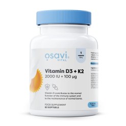 Vitamin D3 + K2, 2000IU + 100mcg - 60 softgels
