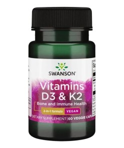 Vitamins D3 & K2, 125mcg & 100mcg - 60 vcaps