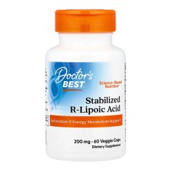 Doctor's Best Stabilized R-Lipoic Acid, 200mg - 60 vcaps