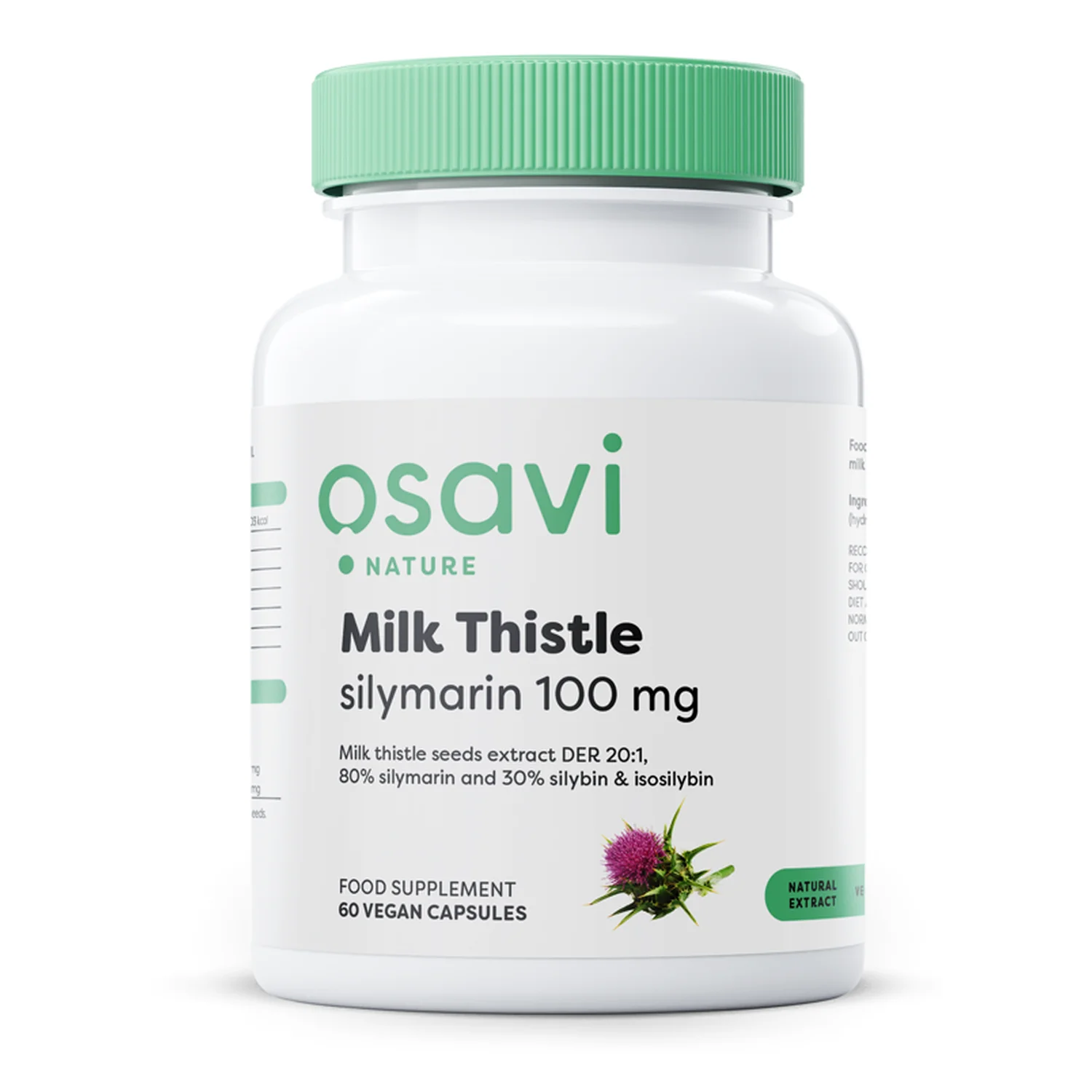 Osavi Milk Thistle, Silymarin 100mg - 60 vegan caps
