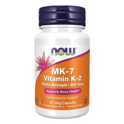 NOW Foods MK-7 Vitamin K-2, 300mcg Extra Strength - 60 vcaps