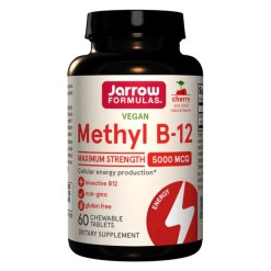 Jarrow Formulas Methyl B-12, 5000mcg (Cherry) - 60 vegan chewable tabs