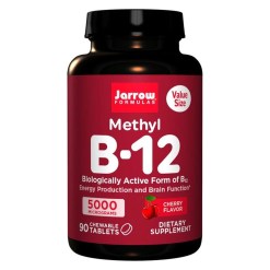 Jarrow Formulas Methyl B-12, 5000mcg (Cherry) - 90 chewable tabs