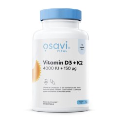Osavi Vitamin D3 + K2, 4000IU + 150mcg - 120 softgels