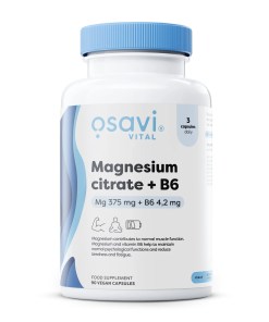 Magnesium Citrate + B6, 375mg + 4.2mg - 90 vcaps