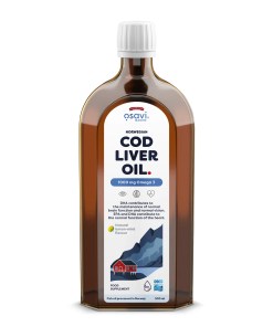 Norwegian Cod Liver Oil, 1000mg Omega 3 (Lemon-Mint) - 500 ml.