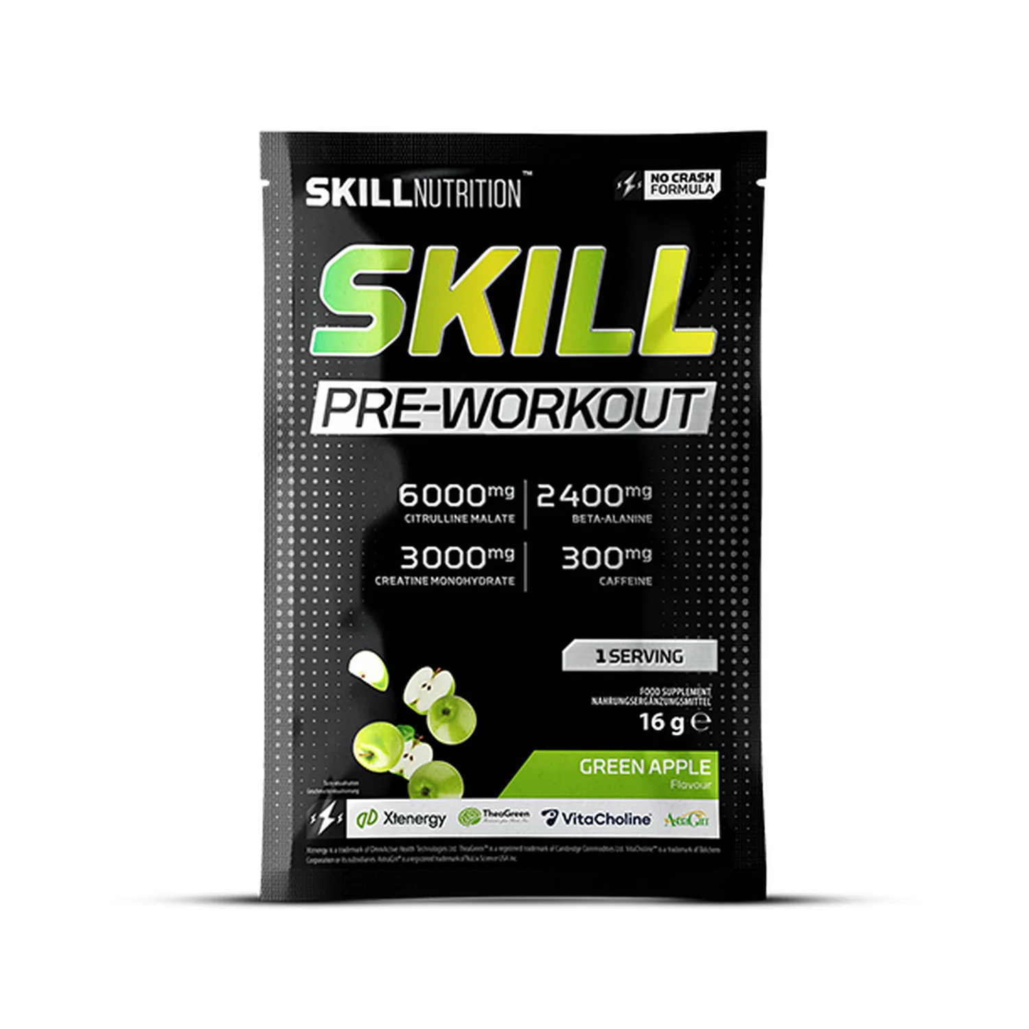 Skill Nutrition Skill Pre-Workout, Green Apple - 16 grams (1 serving)