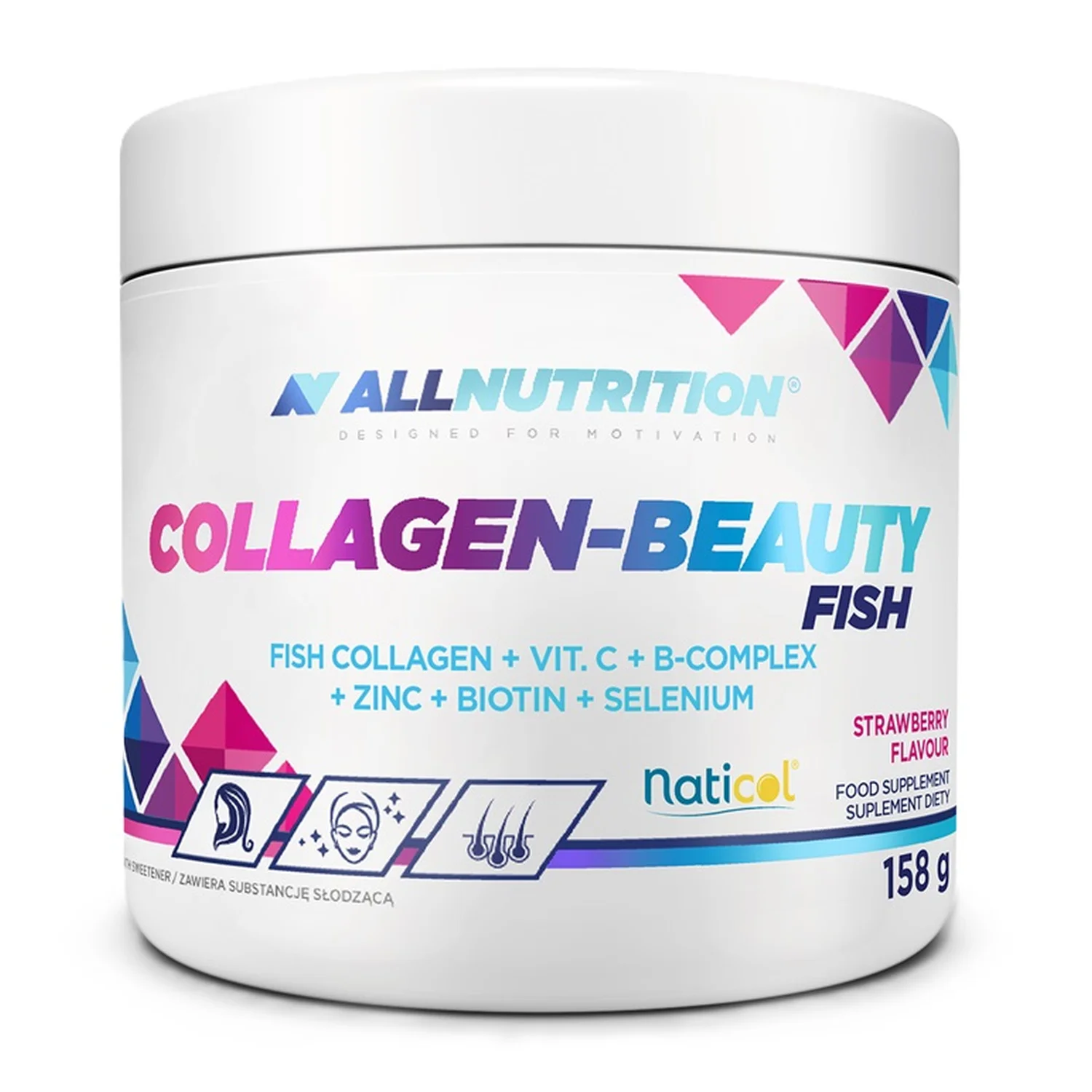 Allnutrition Collagen-Beauty Fish, Strawberry - 158 grams