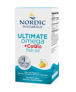 Ultimate Omega + CoQ10, 1280mg Lemon - 120 softgels