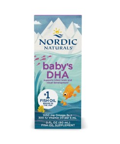 Baby's DHA Fish Oil, 1050mg Omega-3 with Vitamin D3 - 60 ml.